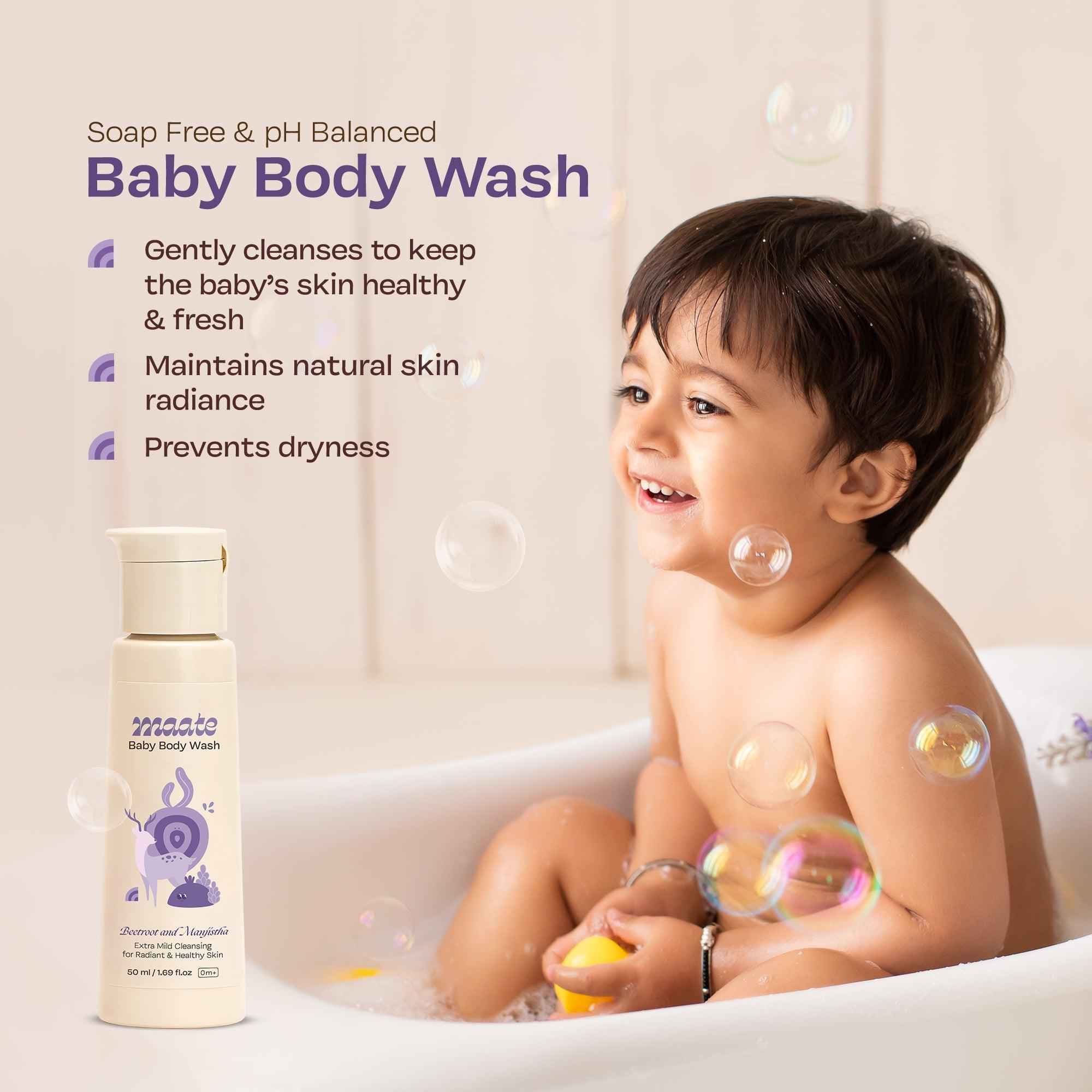 Baby Body Wash ph Balanced | Soap Free
 - 50 ML - Maate