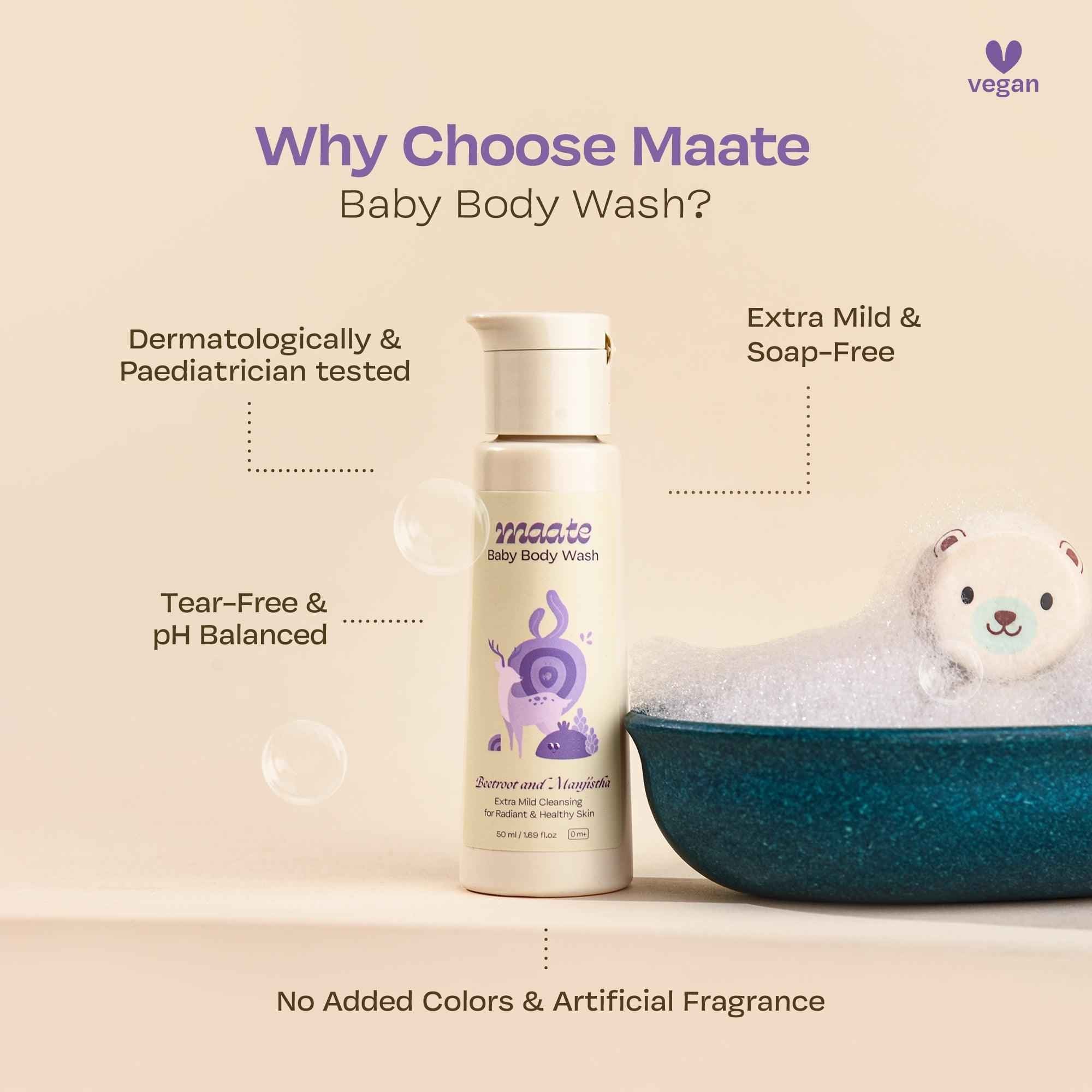 Baby Body Wash ph Balanced | Soap Free
 - 50 ML - Maate