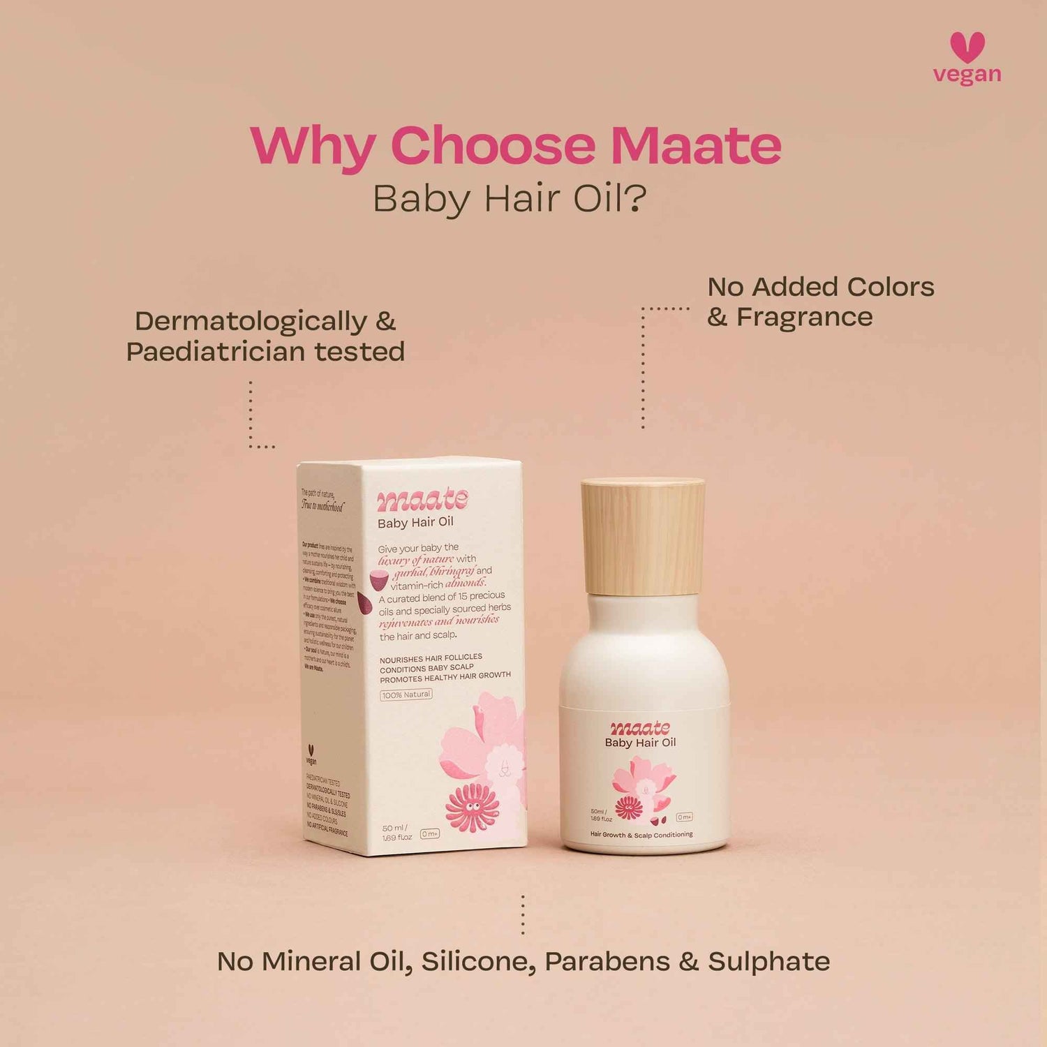 100% Natural Baby Hair Oil - 50 ML - Maate