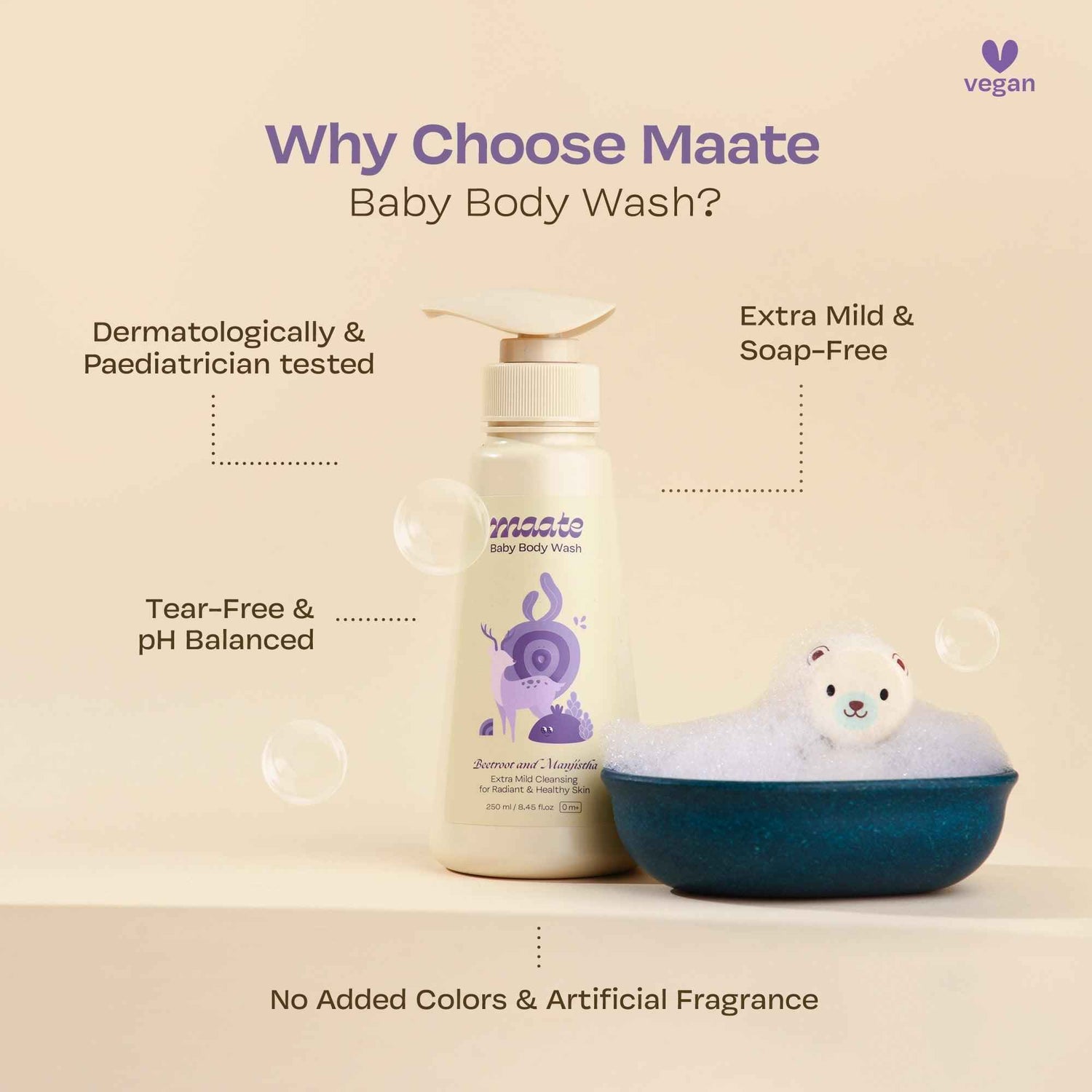 Baby Body Wash ph Balanced | Soap Free - 250 ML - Maate