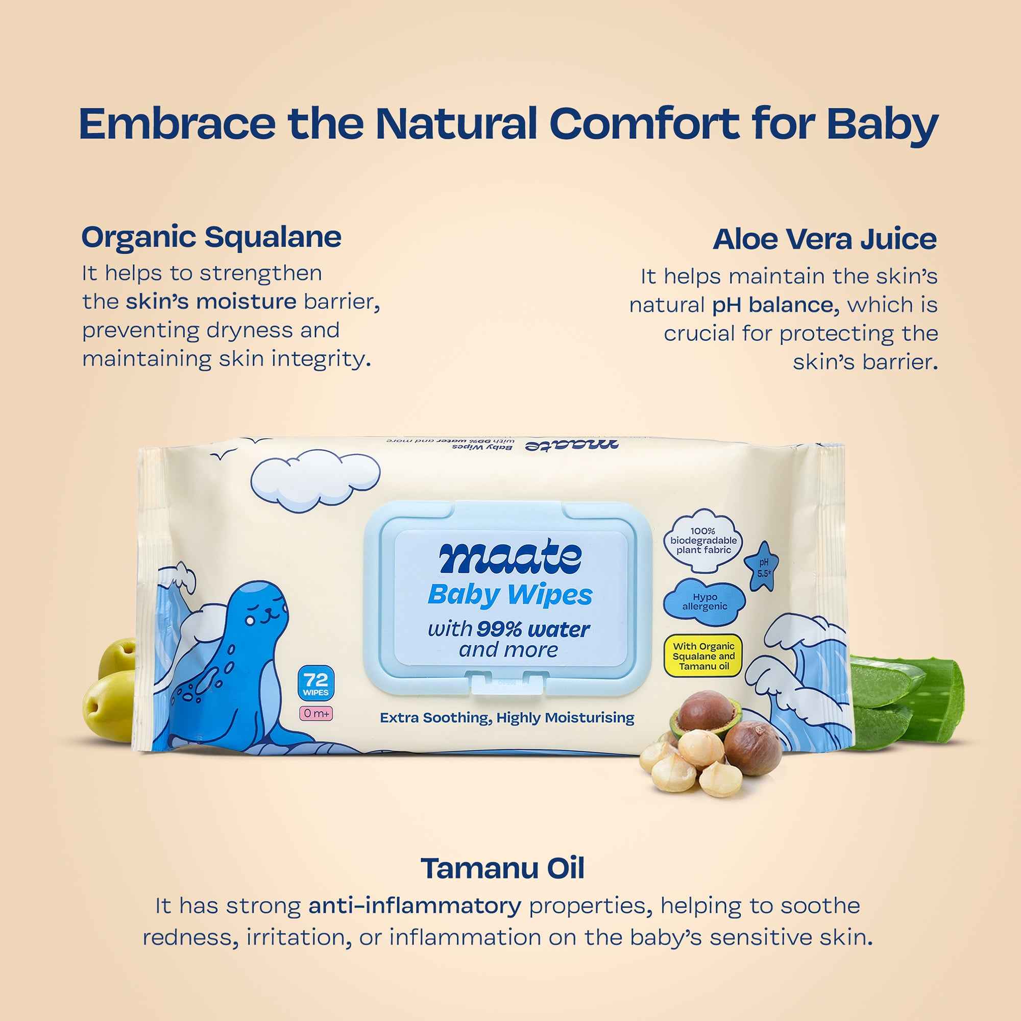 Maate Baby Wipes 99% Water