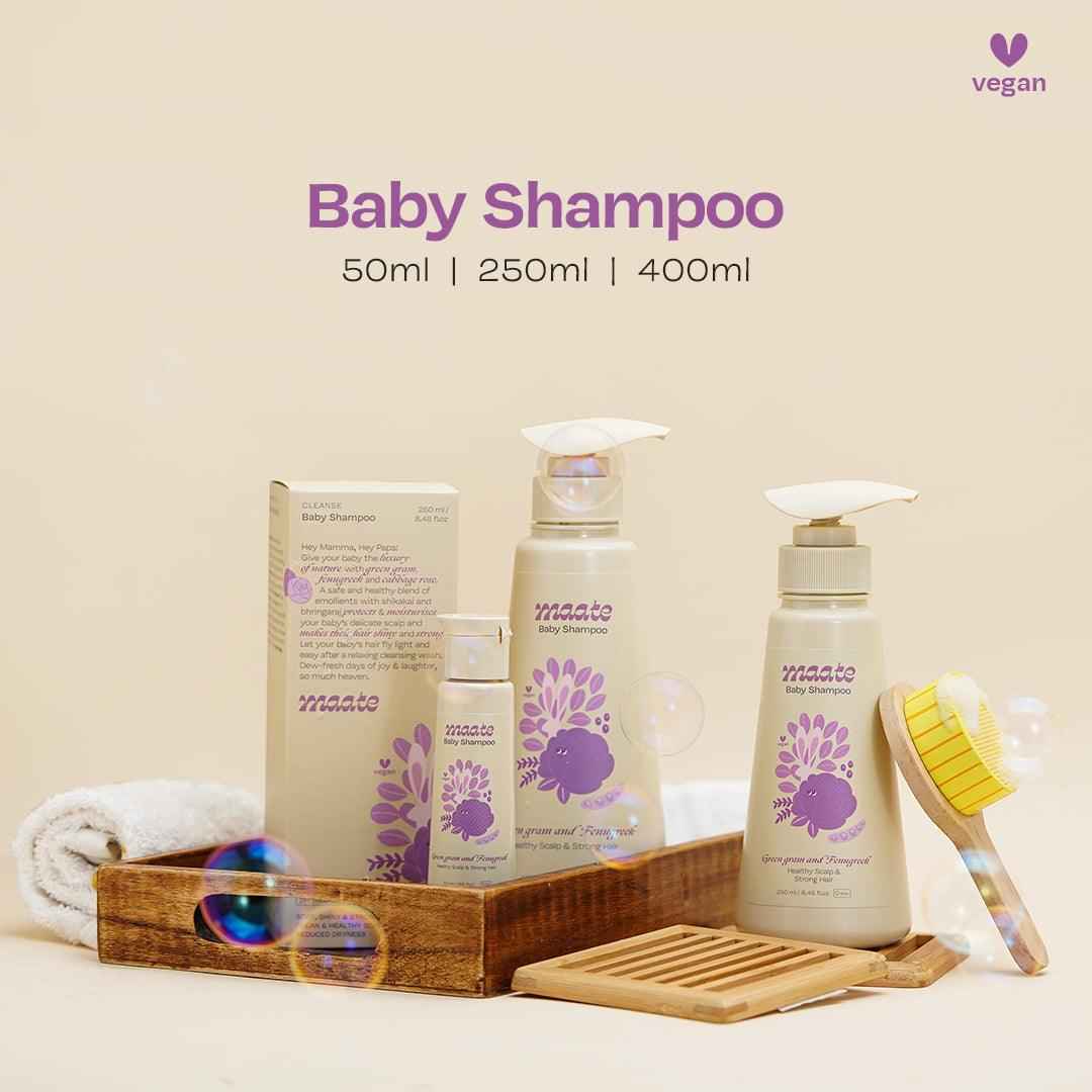 Tear Free Baby Shampoo - ph Balanced | Soap Free - 400 ML - Maate