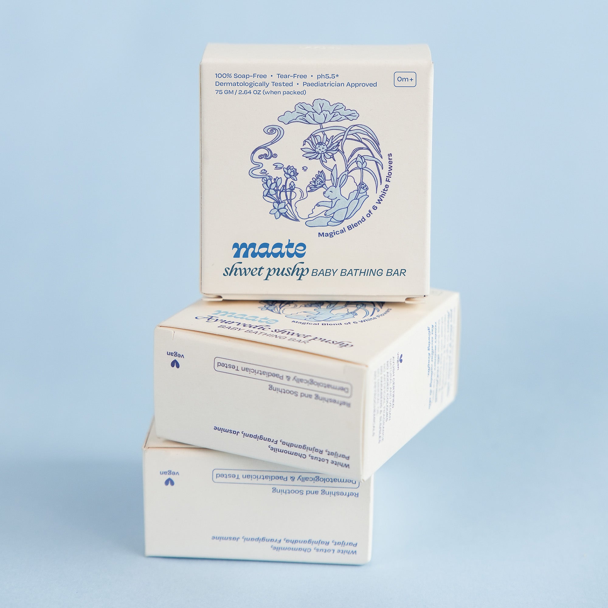 Maate Ayurvedic Shwet Pushp Baby Bathing Bar - Set of 3