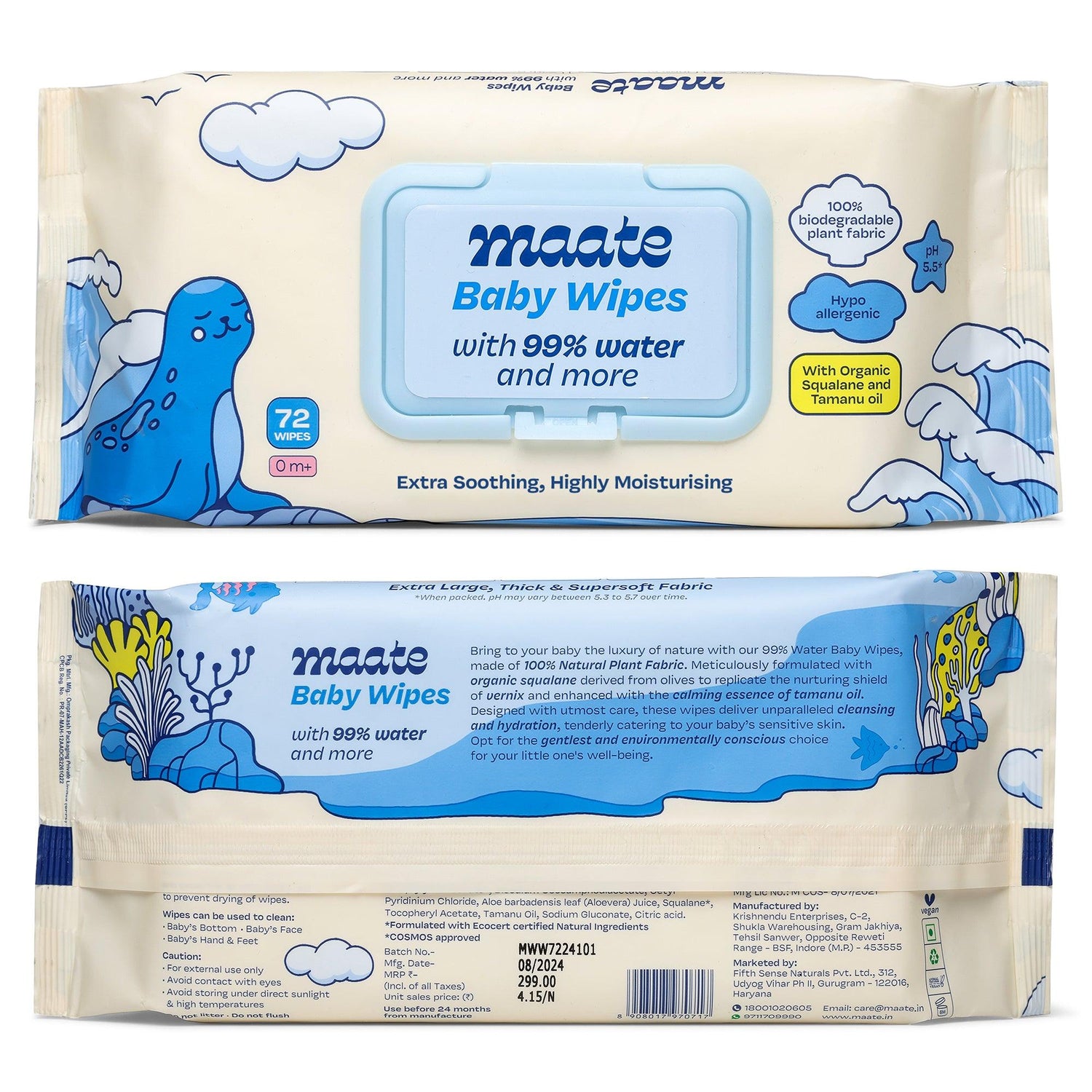 Maate Baby Wipes 99% Water