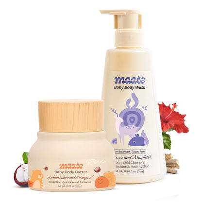 Baby Body Wash 250 Ml &amp; Baby Body Butter 50 Gm Combo