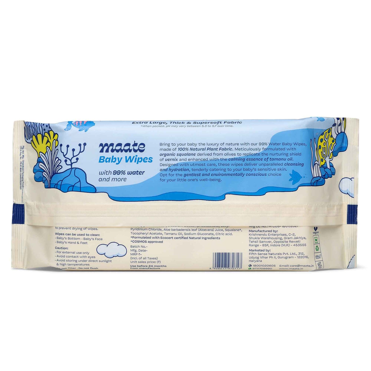 Maate Baby Wipes 99% Water