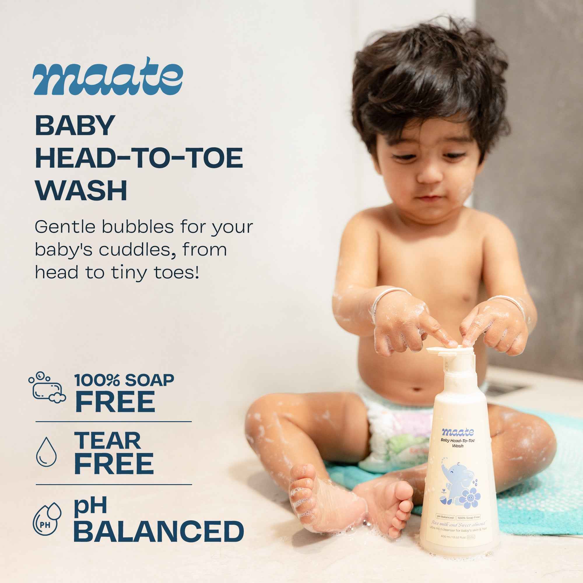 Maate Baby Head to Toe Wash – Tear-Free | pH-Balanced - 400ML