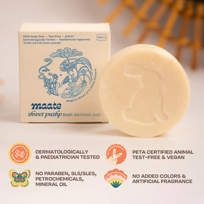 Maate Ayurvedic Shwet Pushp Baby Bathing Bar - Set of 3